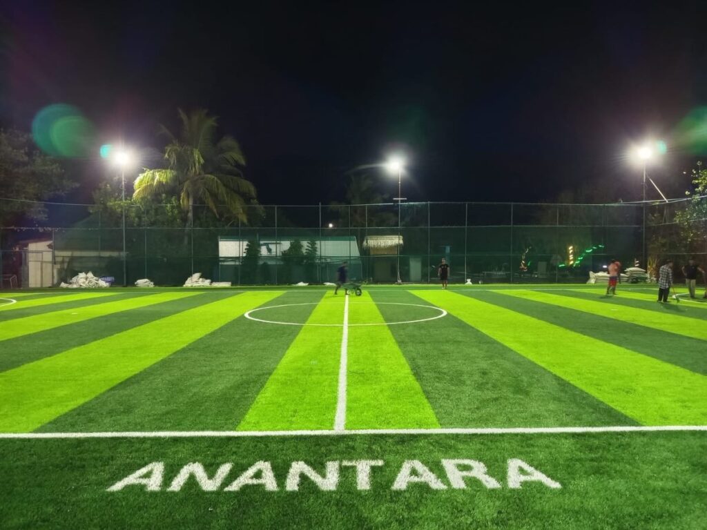 Premium turf supply and installation at Anantara Dhigu Maldives Resort